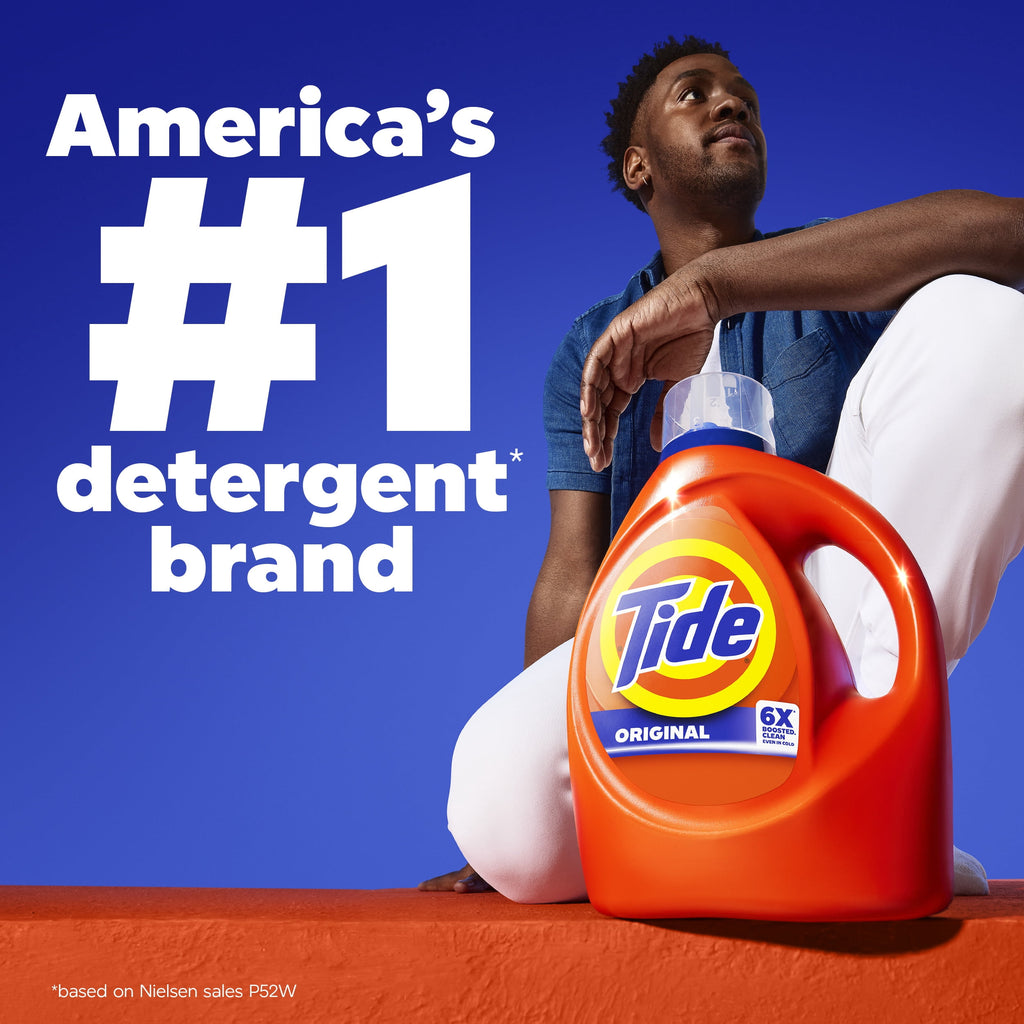 Tide Laundry Detergent Liquid with 6X Boosted Cleaning Power, Original Scent, 125 fl oz, 100 Loads