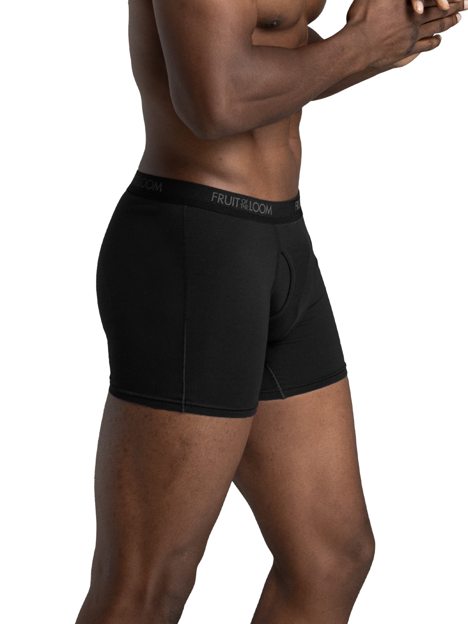 Fruit of the Loom Men's Cotton Stretch Trunk, Short Leg Boxer Brief Underwear, 6-Pack