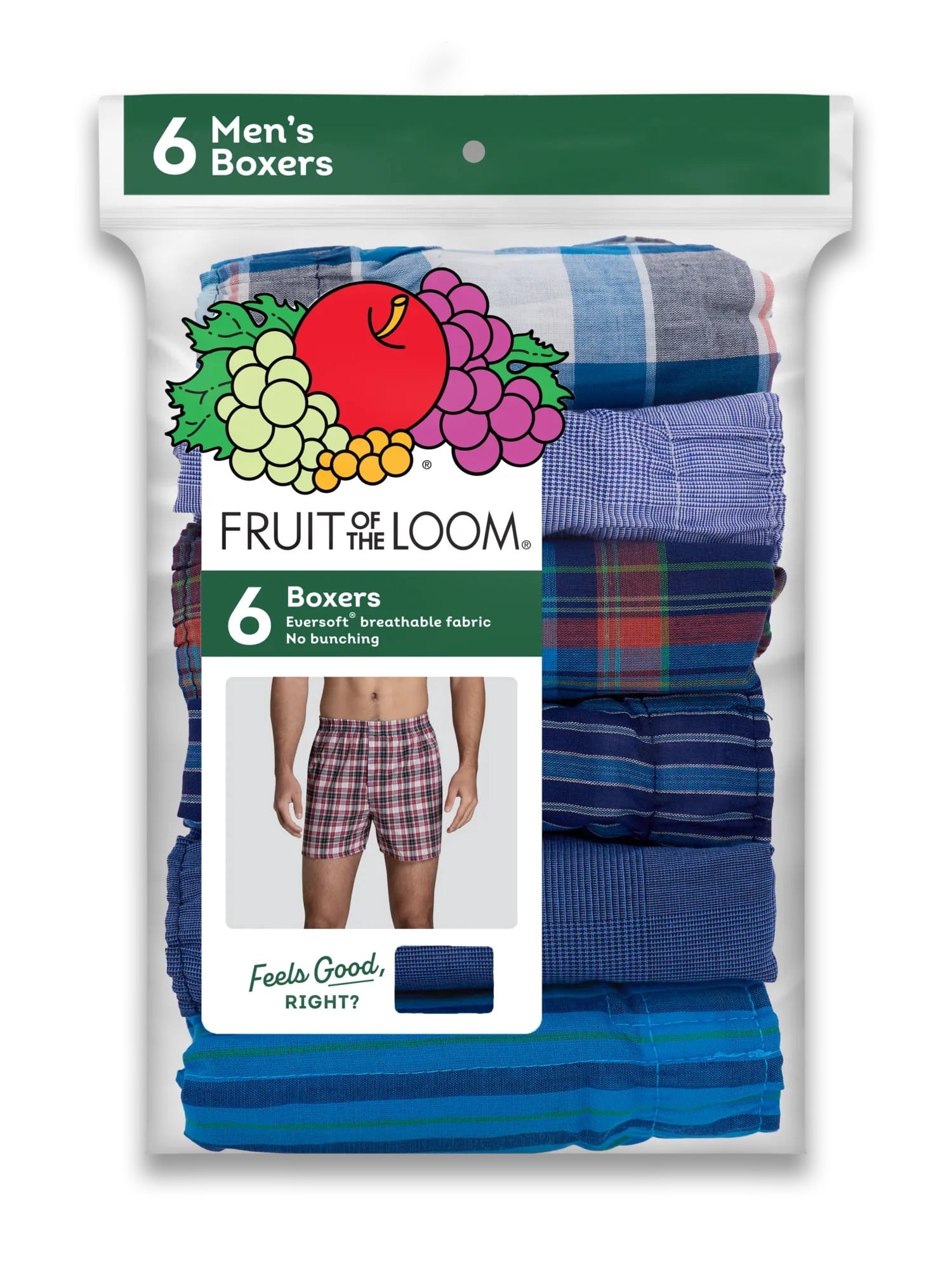 Fruit of the Loom Men's Boxers - Relaxed Fit, Soft Woven Cotton Blend Underwear, 5-Pack
