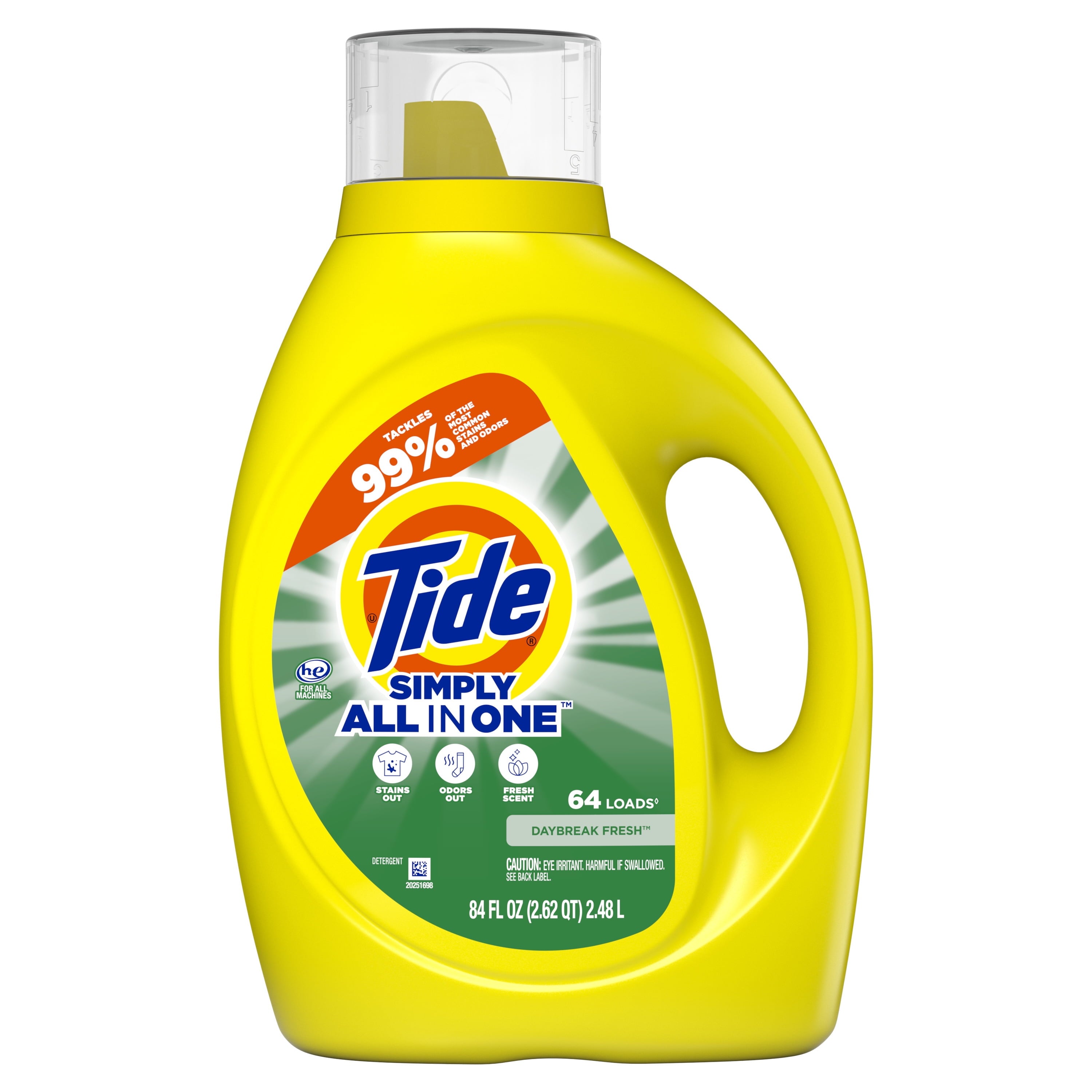 Tide Simply Laundry Detergent Liquid, Daybreak Fresh, 117 fl oz, 89 Loads