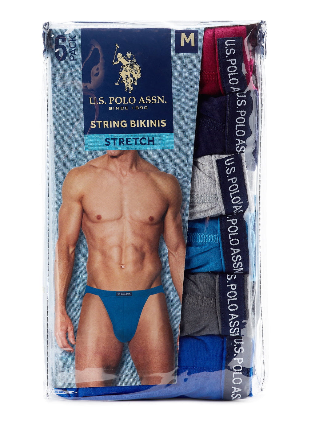 U.S. Polo Assn. Men's Cotton Stretch Bikini Underwear, 6-Pack