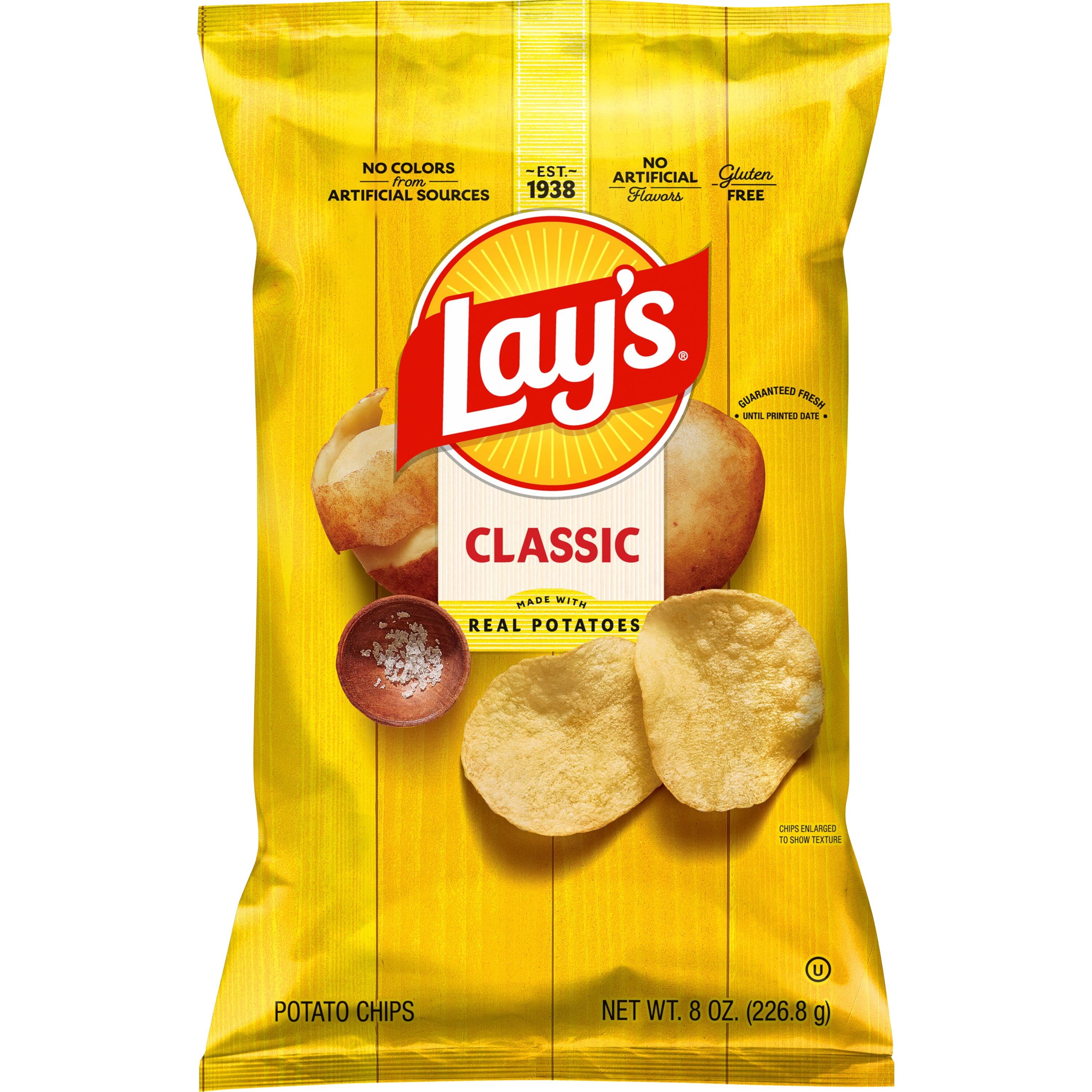 Lay's Classic Potato Chips, 8 oz Bag