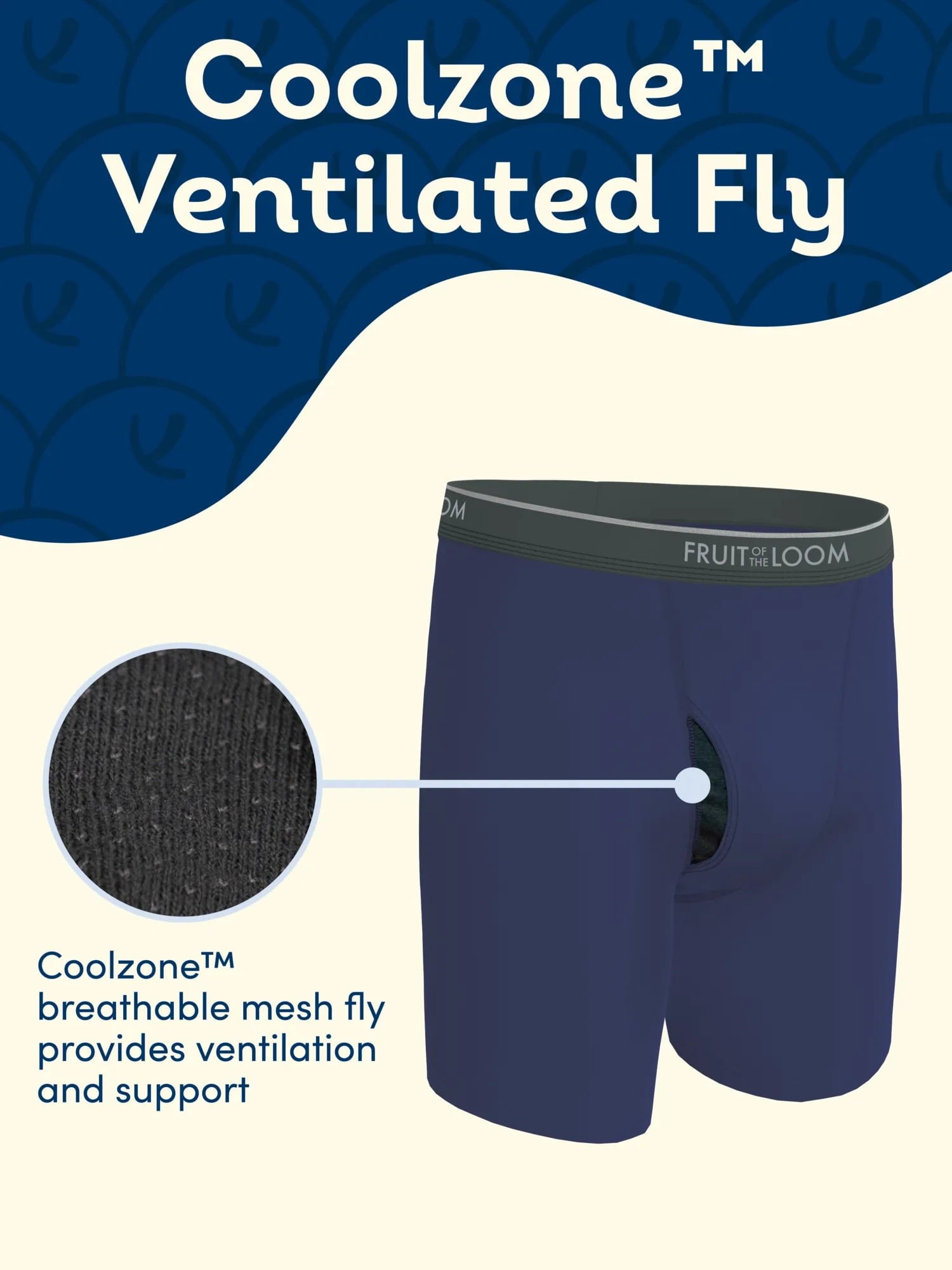 Fruit of the Loom Men's CoolZone Boxer Briefs, Moisture‑Wicking, Mesh Fly, No Ride Up, Multipacks, Sizes S-3XL