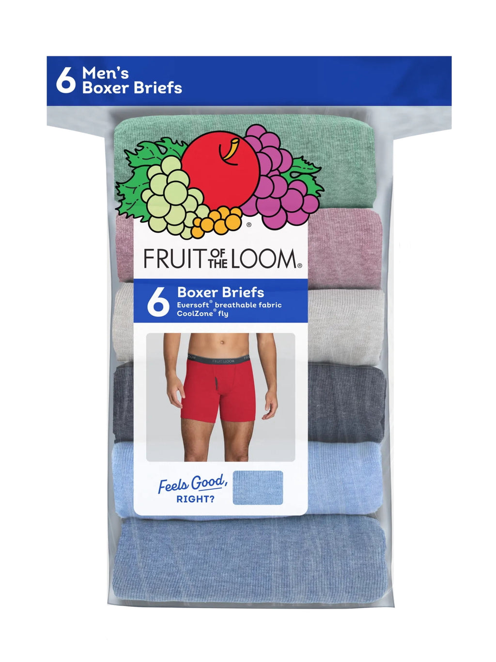 Fruit of the Loom Men's CoolZone Boxer Briefs, Moisture‑Wicking, Mesh Fly, No Ride Up, Multipacks, Sizes S-3XL