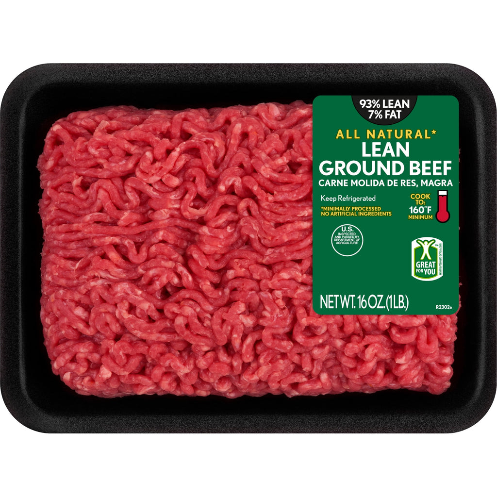 All Natural* 93% Lean/7% Fat Lean Ground Beef, 1 lb Tray