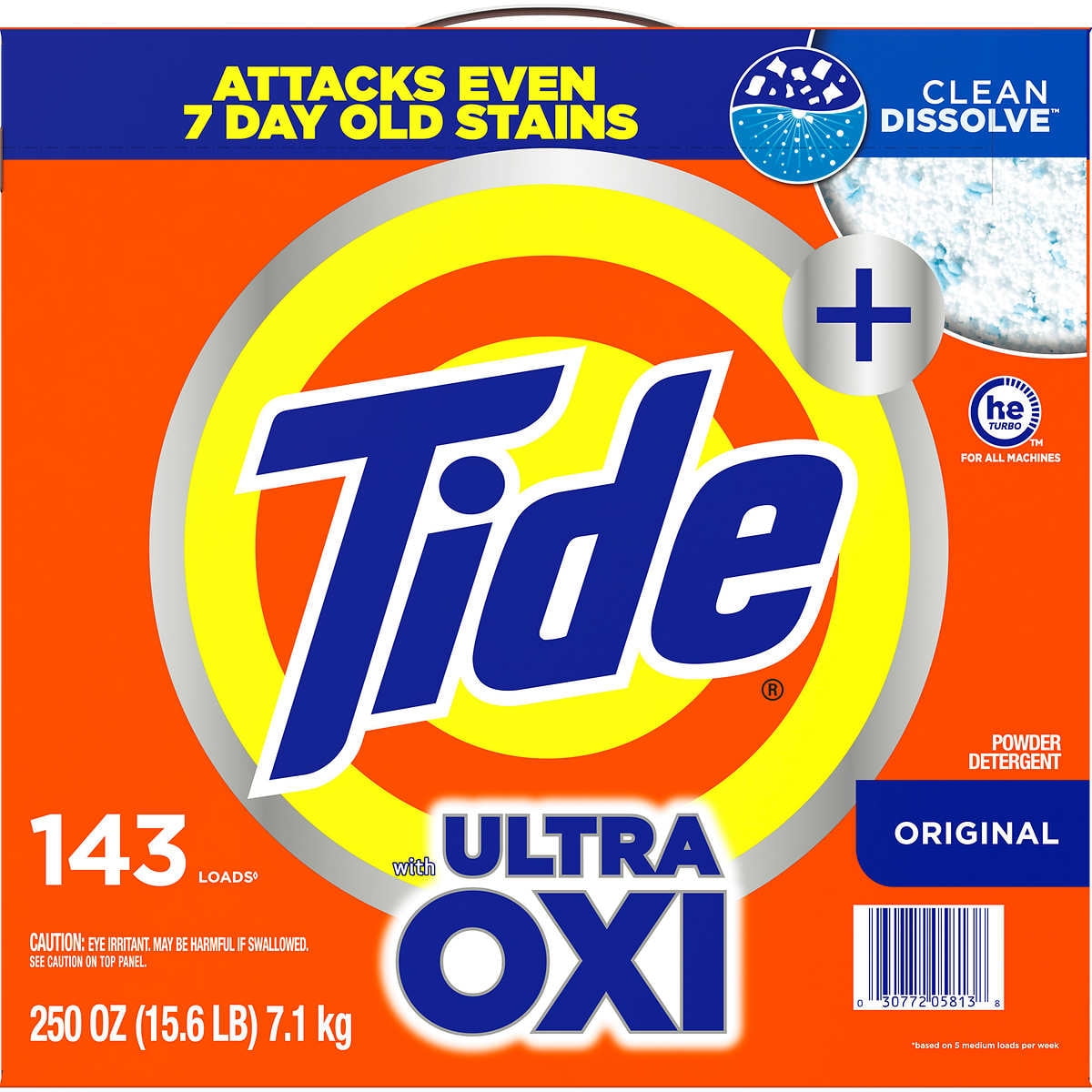 Tide HE Ultra Oxi Powder Laundry Detergent Original 250 Ounce