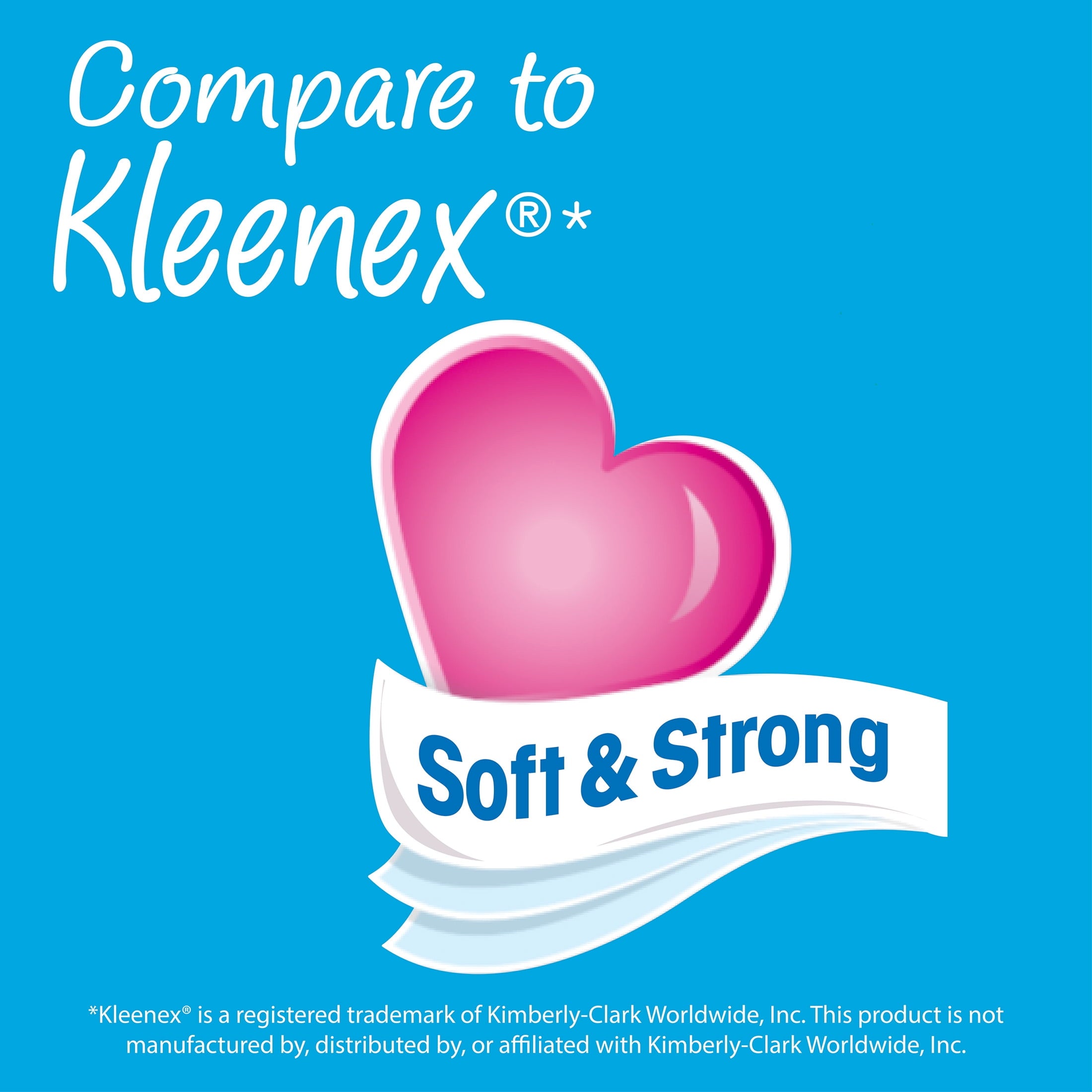 Great Value Everyday Soft Facial Tissues, 1 Flat Carton, 160 Tissues per Flat, 2-Ply, Compare to Kleenex®