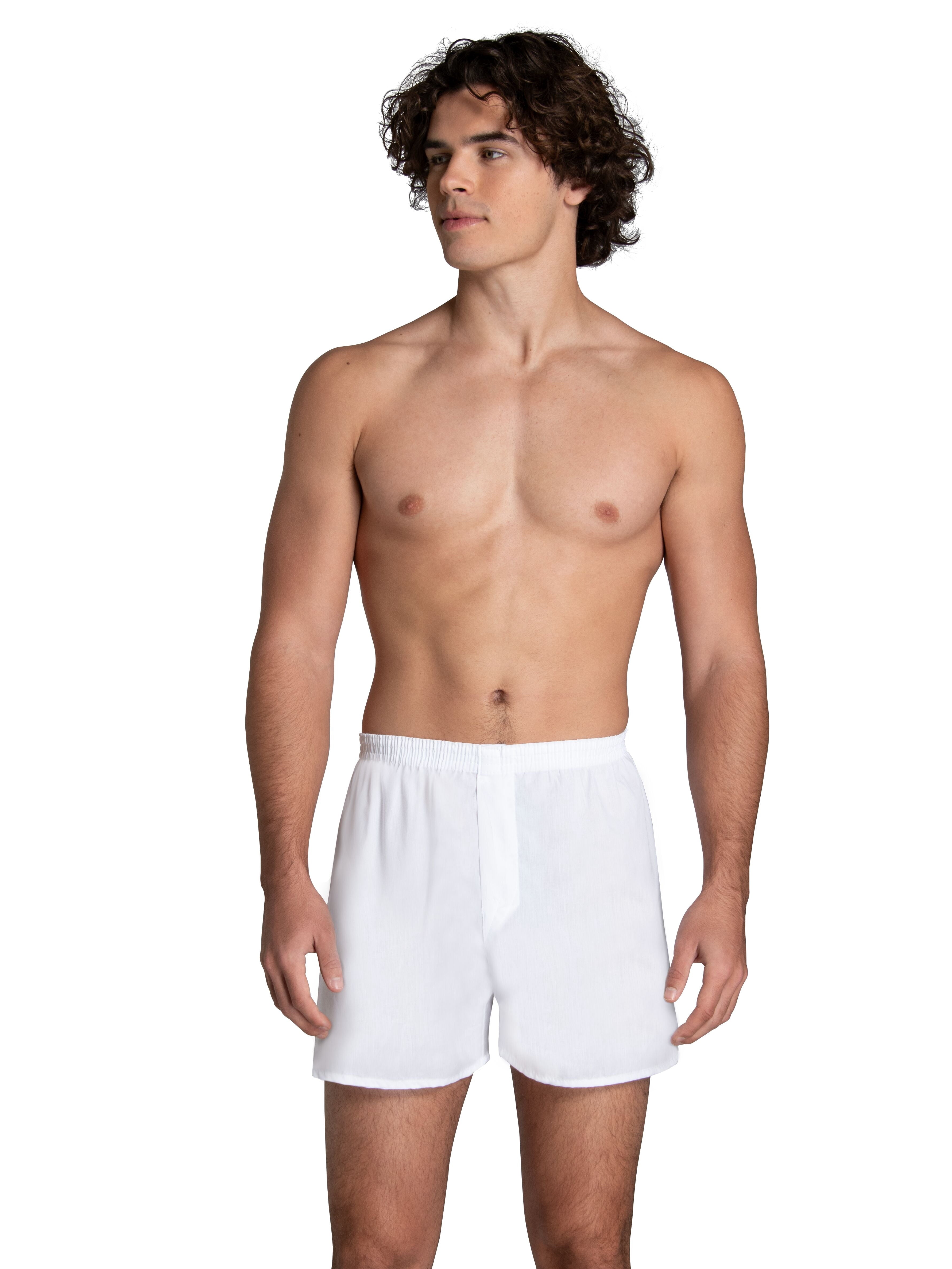 Fruit of the Loom Men's Boxers - Relaxed Fit, Soft Woven Cotton Blend Underwear, 5-Pack