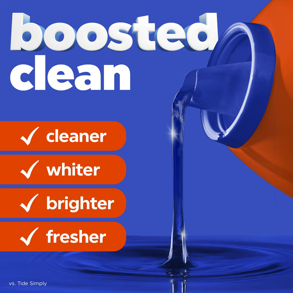 Tide Laundry Detergent Liquid, 6X Boosted Cleaning Power, Original Scent, 32 fl oz, 25 Loads with Microfiber Solid Color Towel by BundleEase