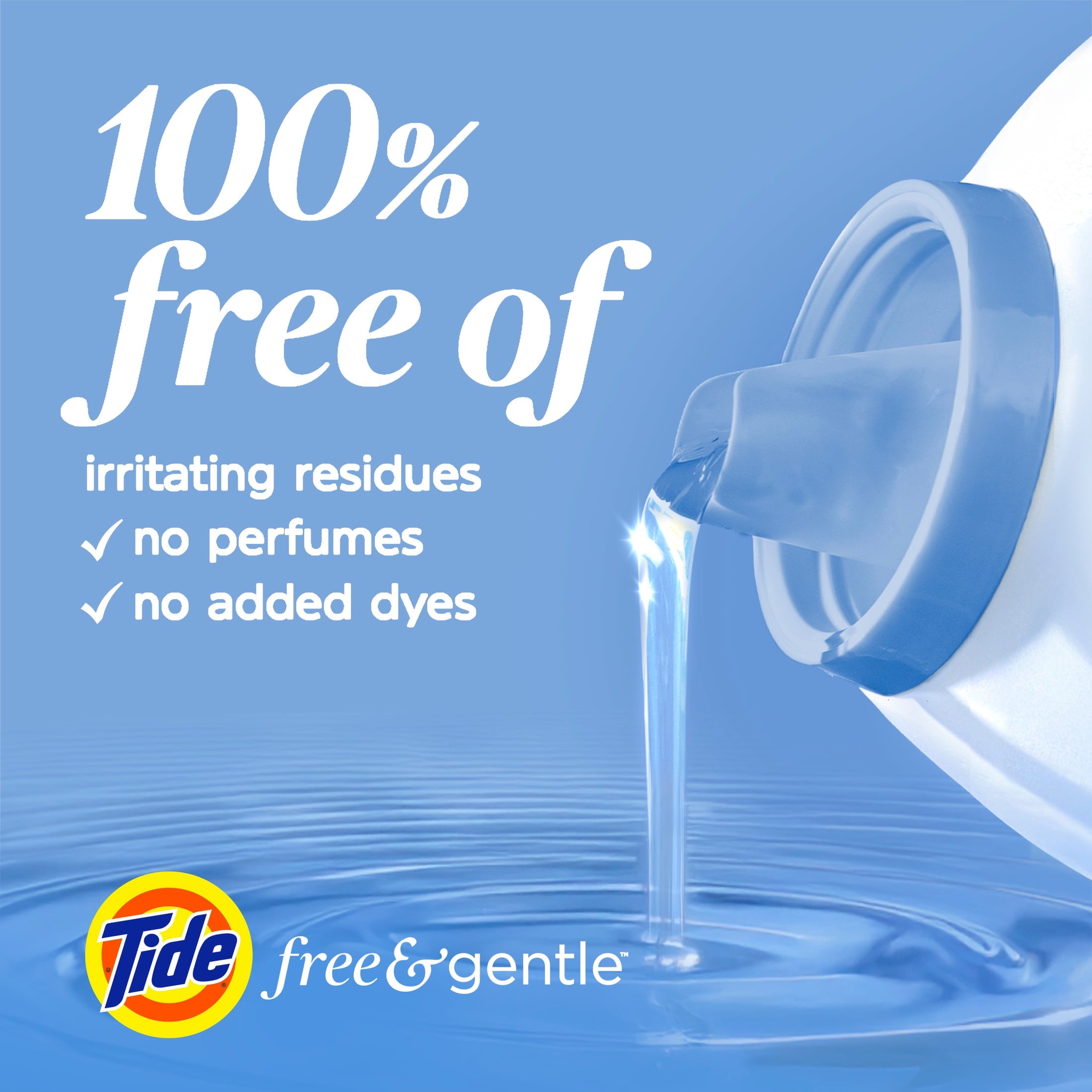 Tide Free & Gentle Laundry Detergent Liquid, 166 fl oz, 126 Loads