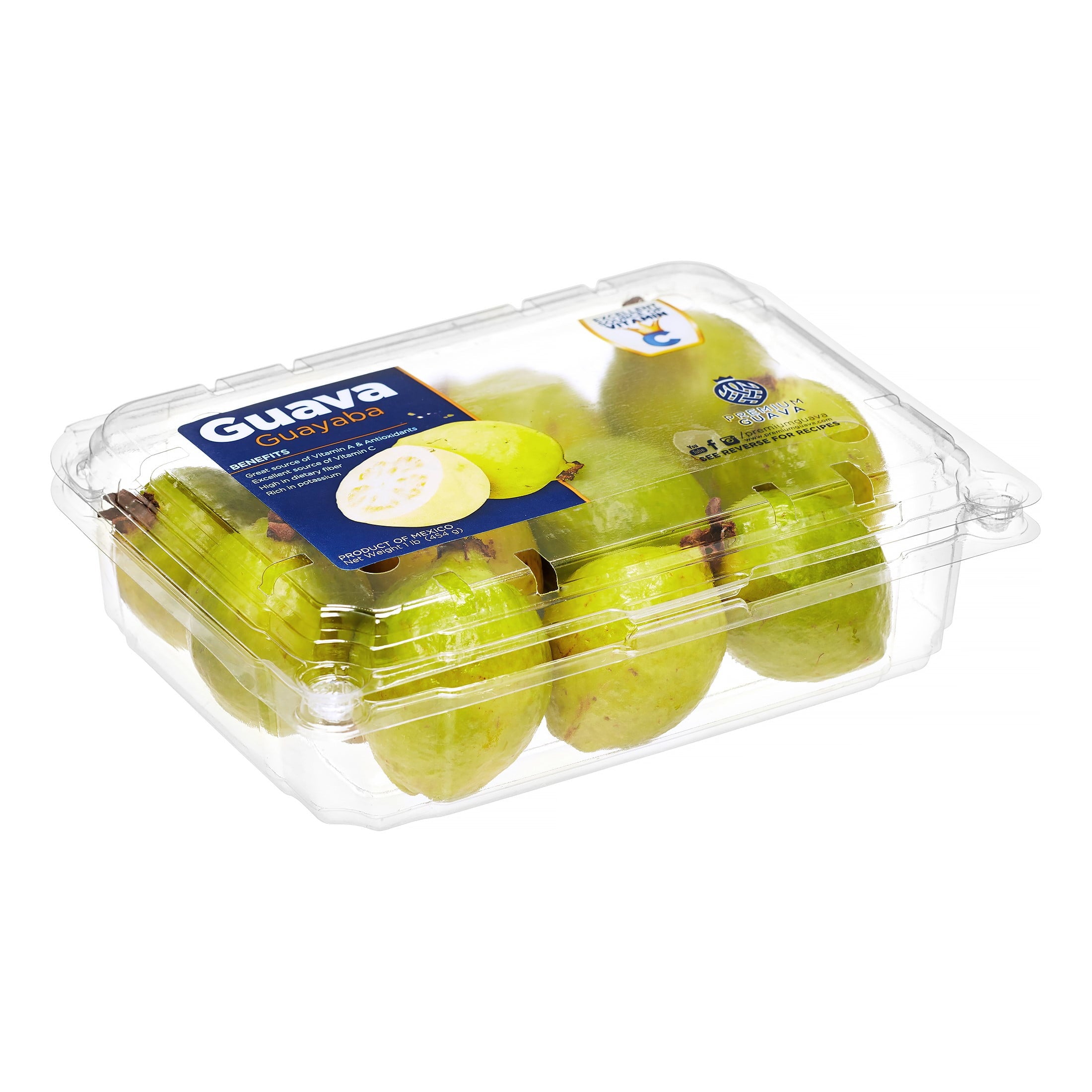 Fresh Guava, 1 lb, Clamshell