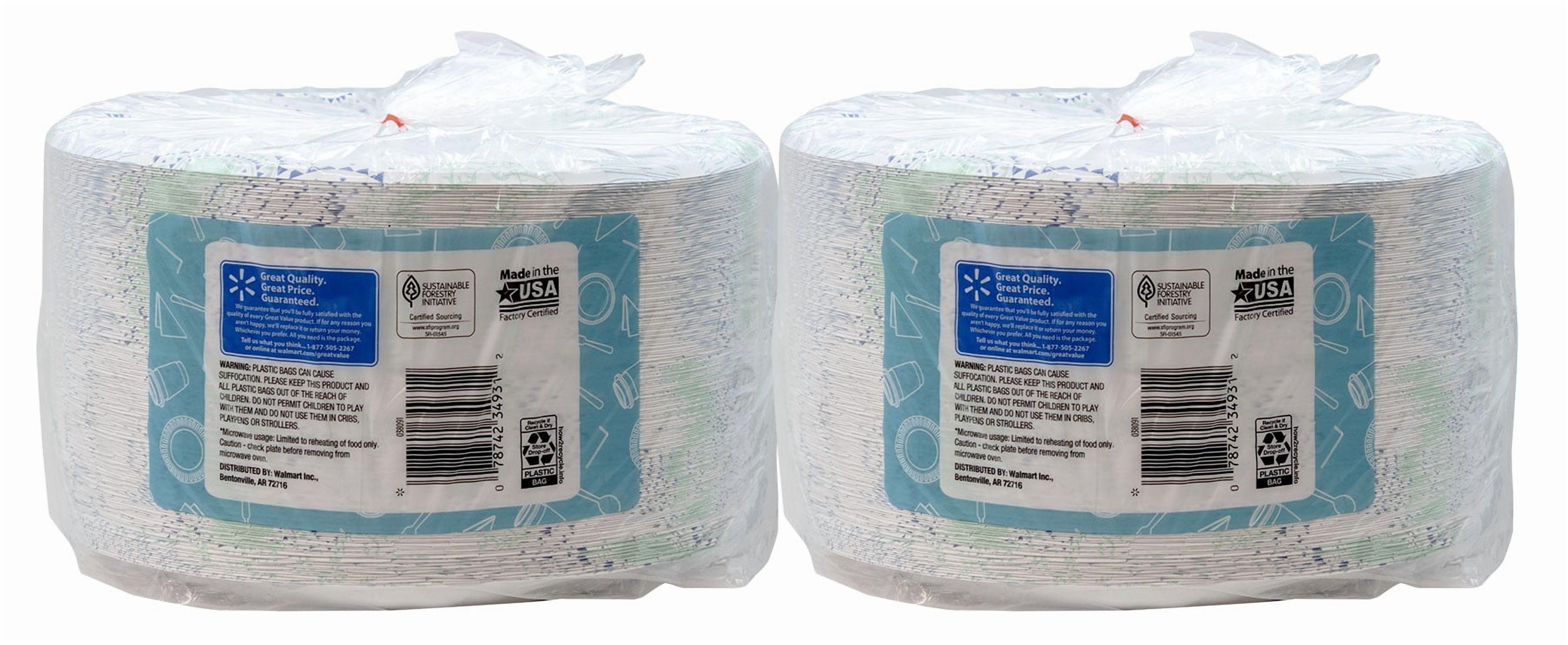 Great Value Disposable Paper Plates, 10", 150 Count