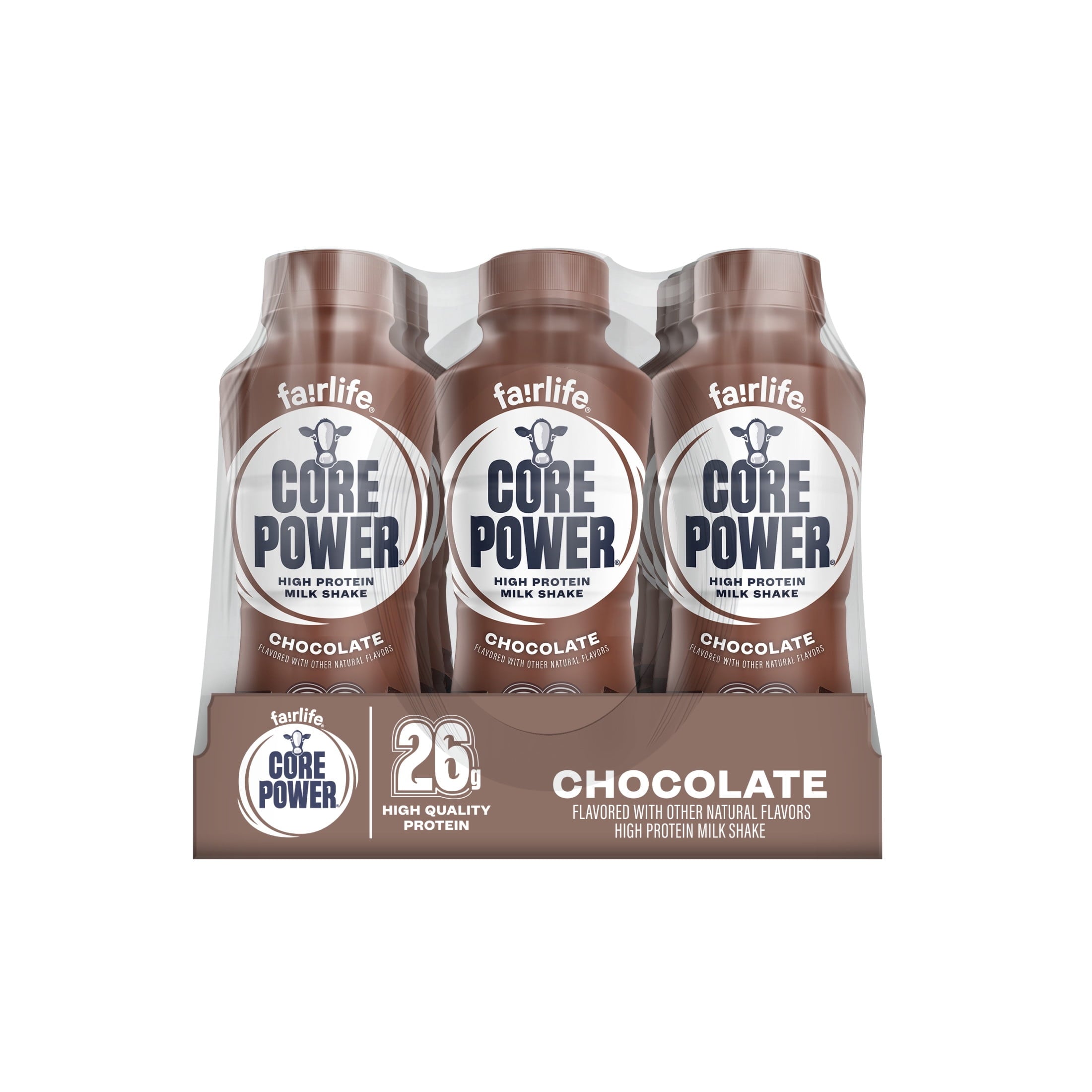 Core Power Protein Shake, Chocolate, 26g Bottle, 14oz, 12 Pack