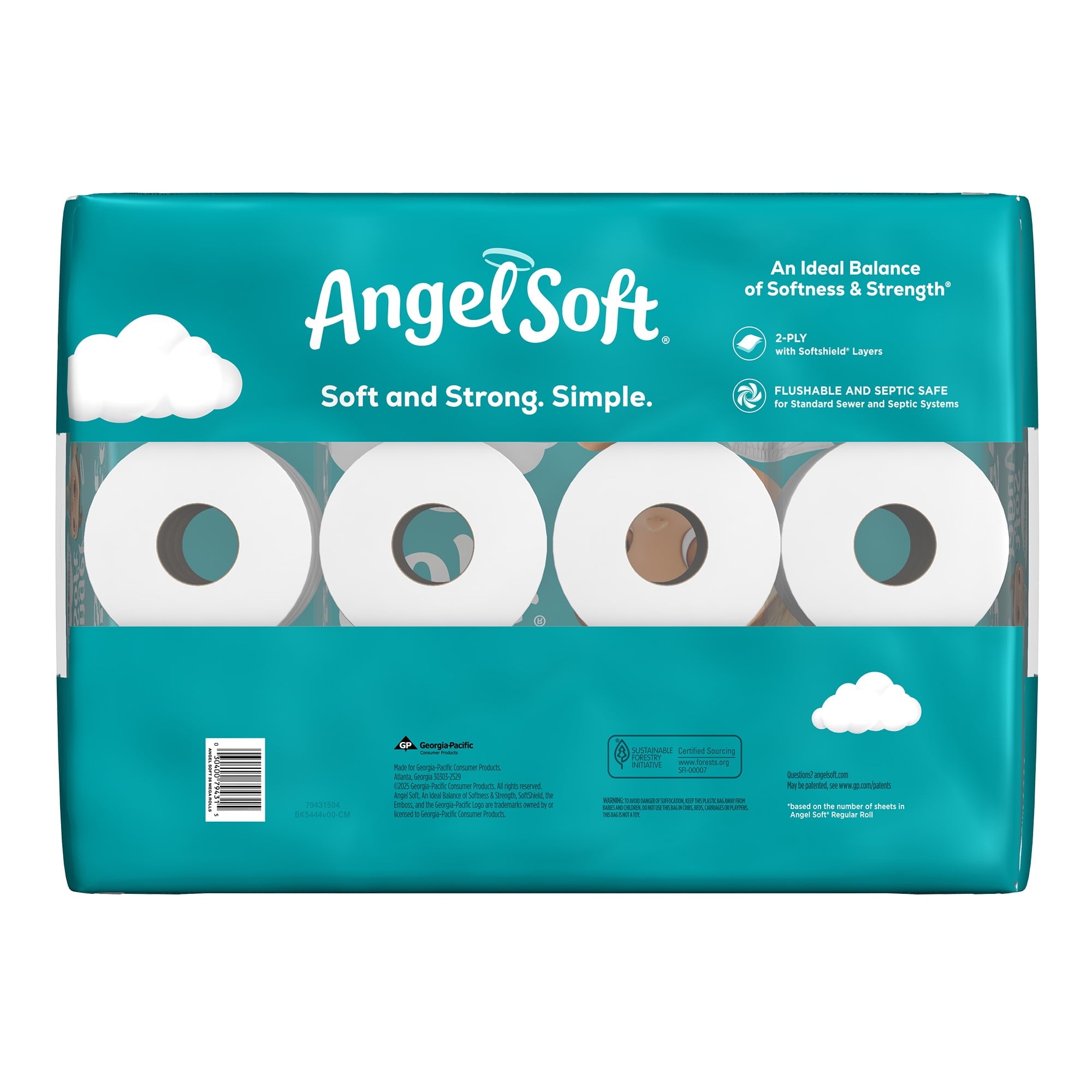 Angel Soft 2-Ply Toilet Paper, 36 Mega Rolls, 320 Sheets per Roll