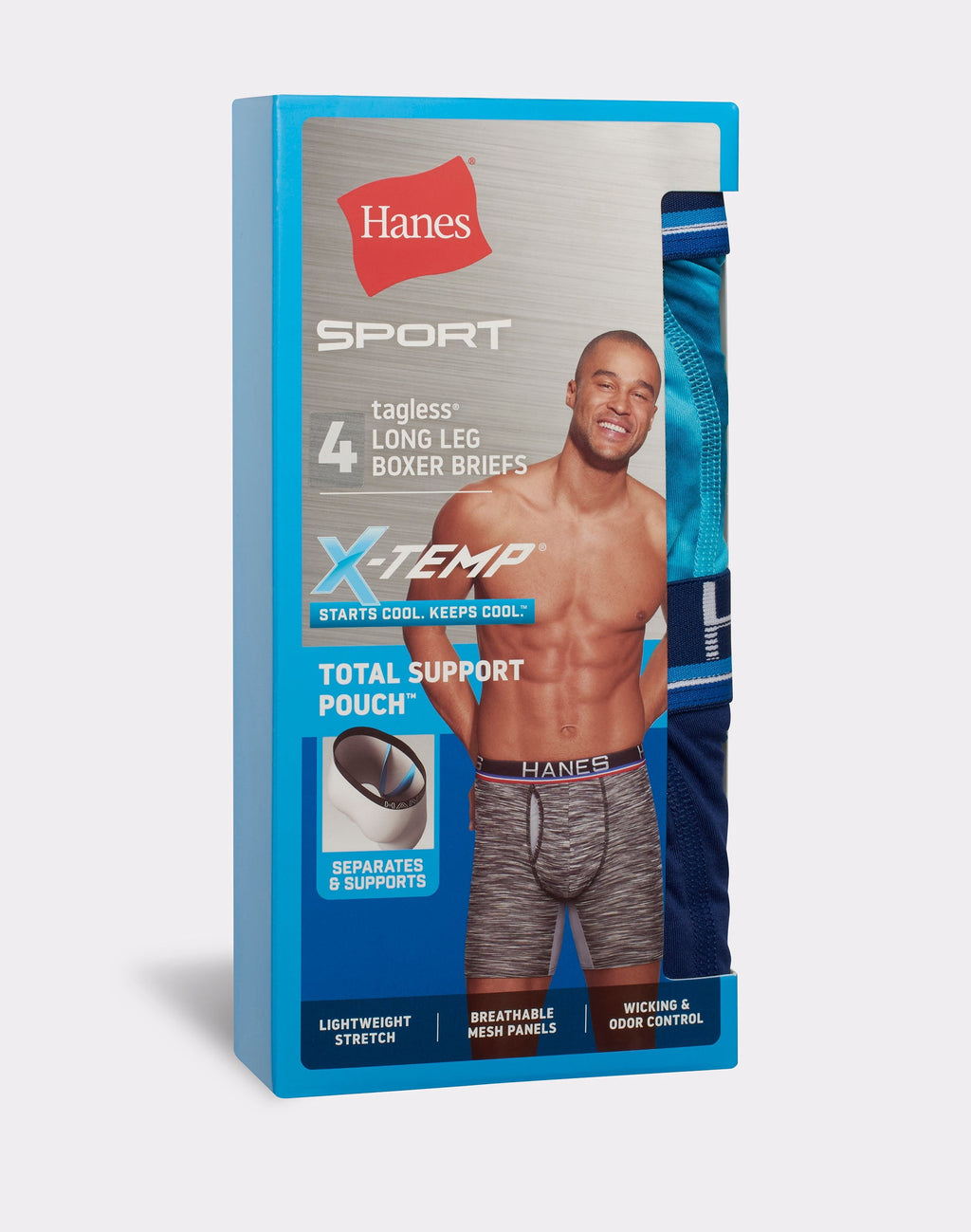 Hanes X-Temp Total Support Pouch Mens Boxer Briefs, Anti-Chafing Underwear, 3-Pack