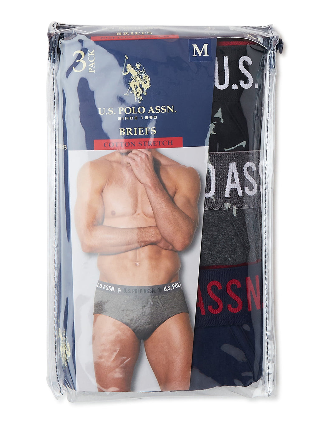 U.S. Polo Assn. Men's Cotton Stretch Briefs, 3-Pack