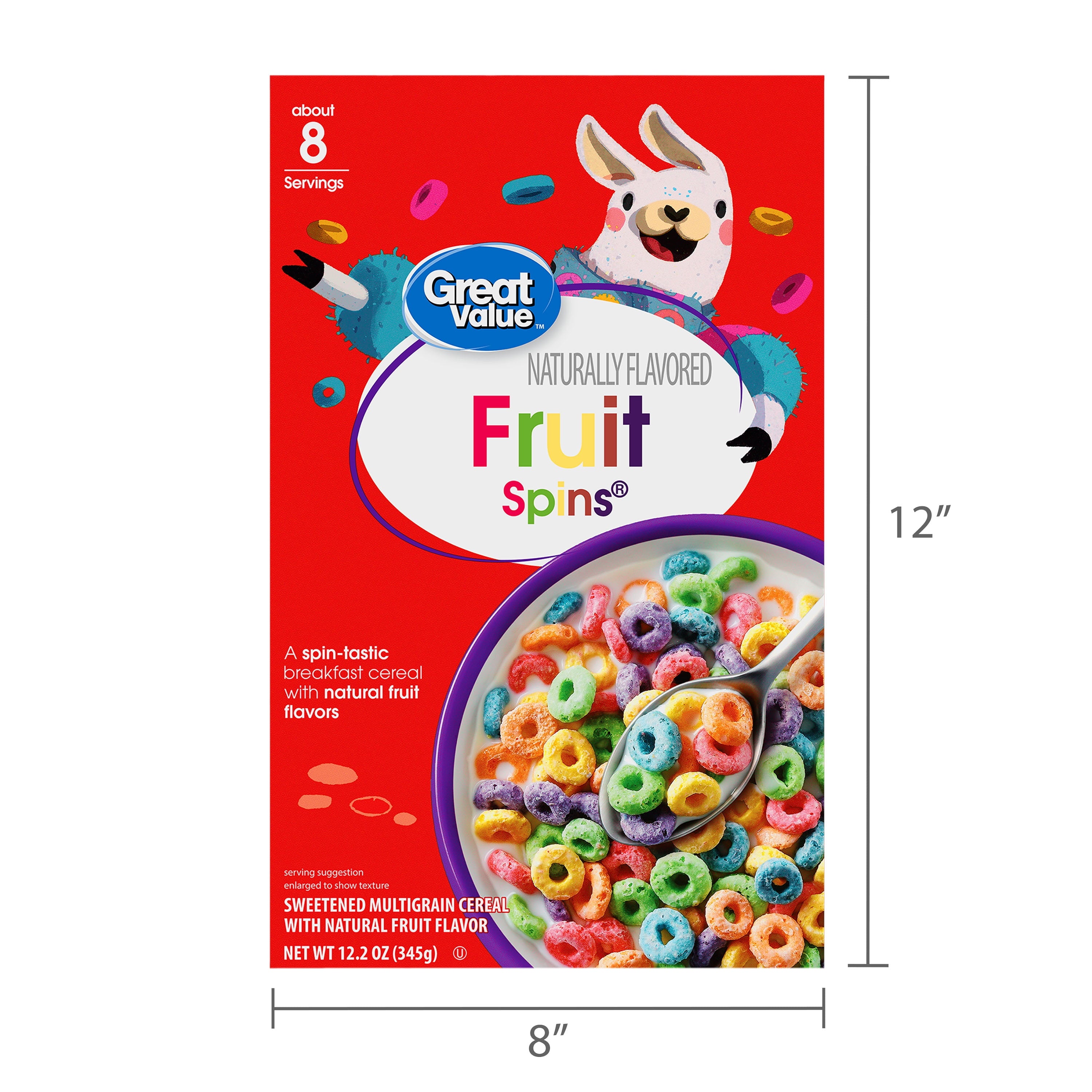 Great Value Fruit Spins Breakfast Cereal, 12.2 oz