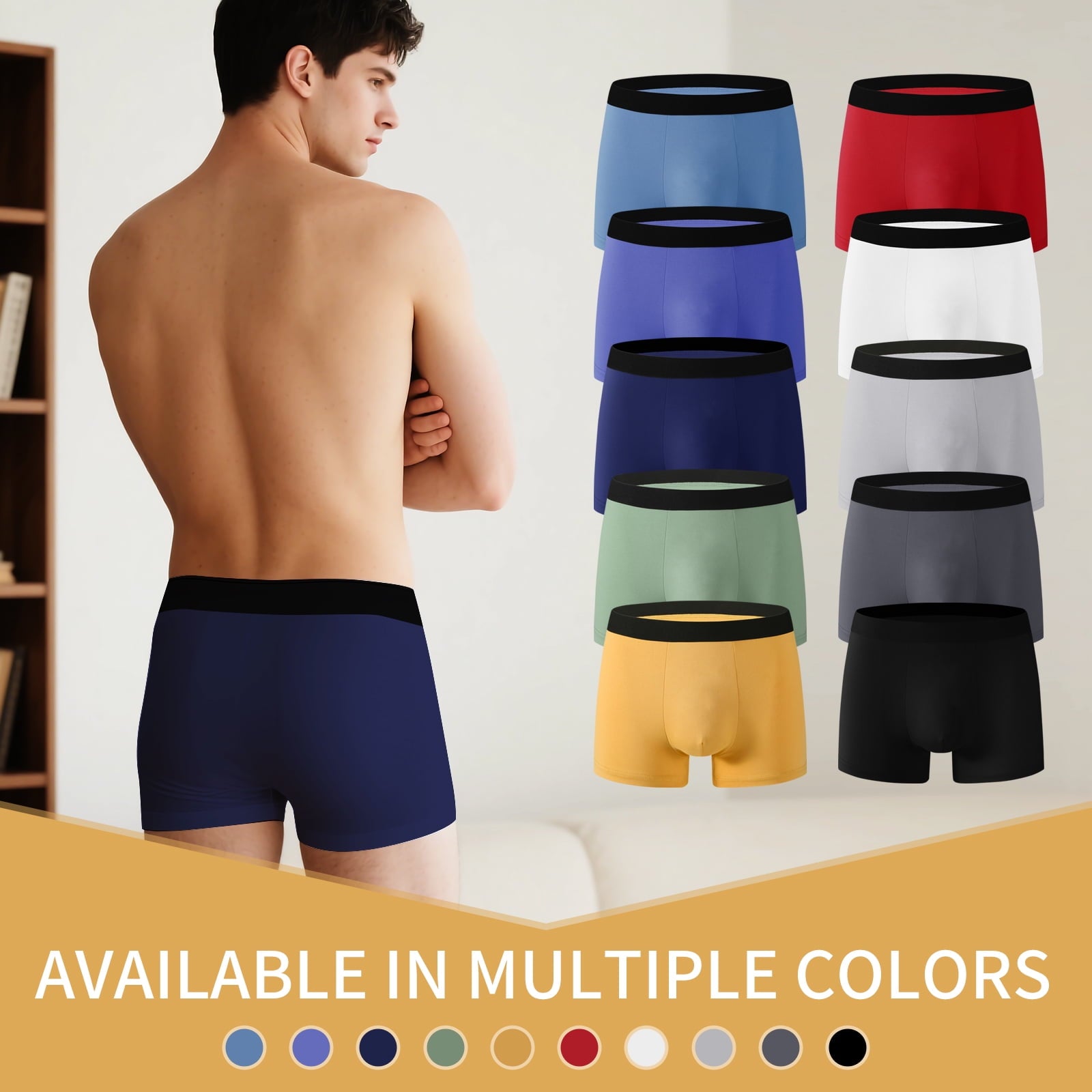 Usavemo 7+3 Bonus Pack Mens Boxer Briefs Lightweight Breathable Underwear for Men Size L