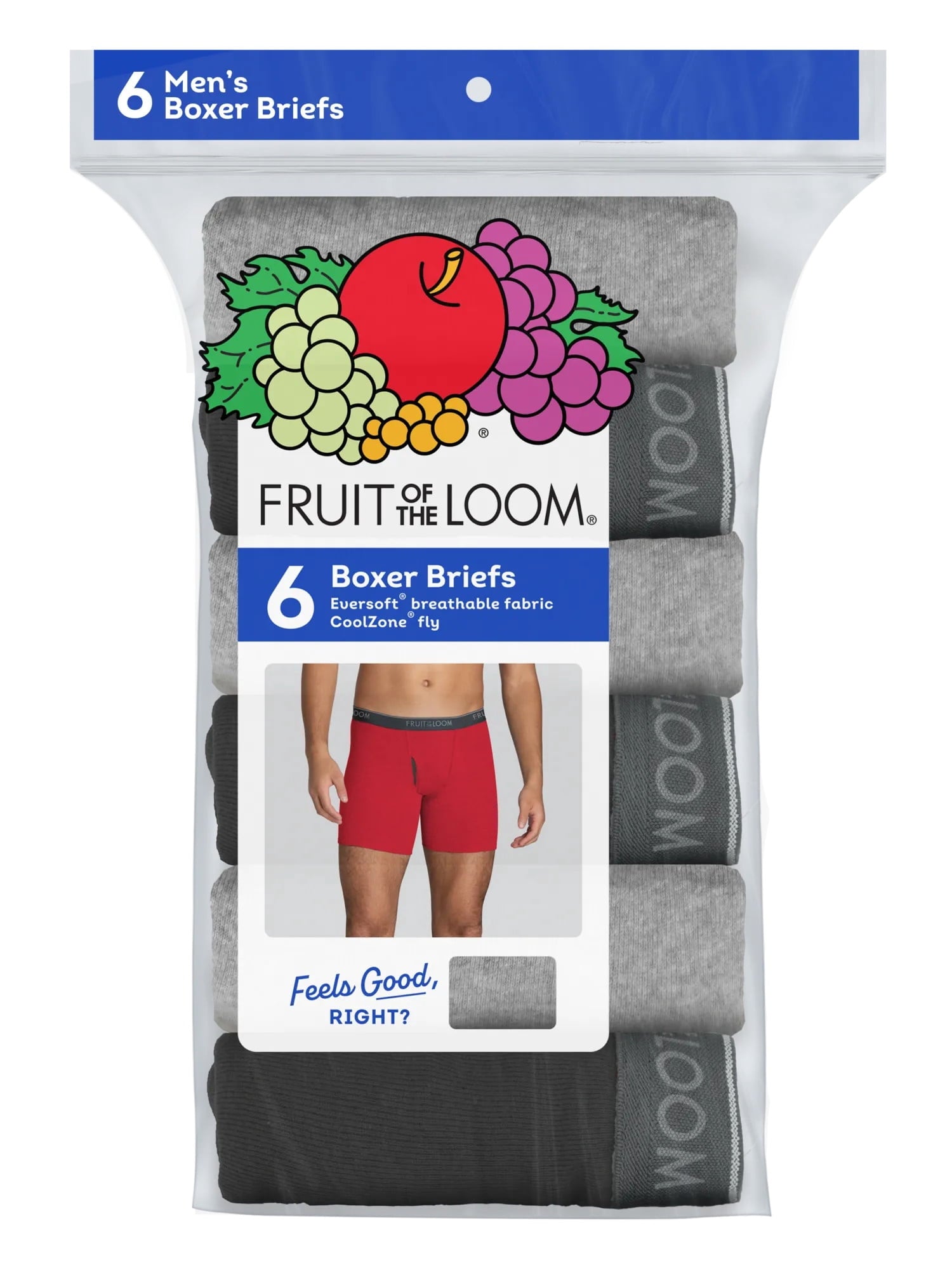 Fruit of the Loom Men's CoolZone Boxer Briefs, Moisture‑Wicking, Mesh Fly, No Ride Up, Multipacks, Sizes S-3XL
