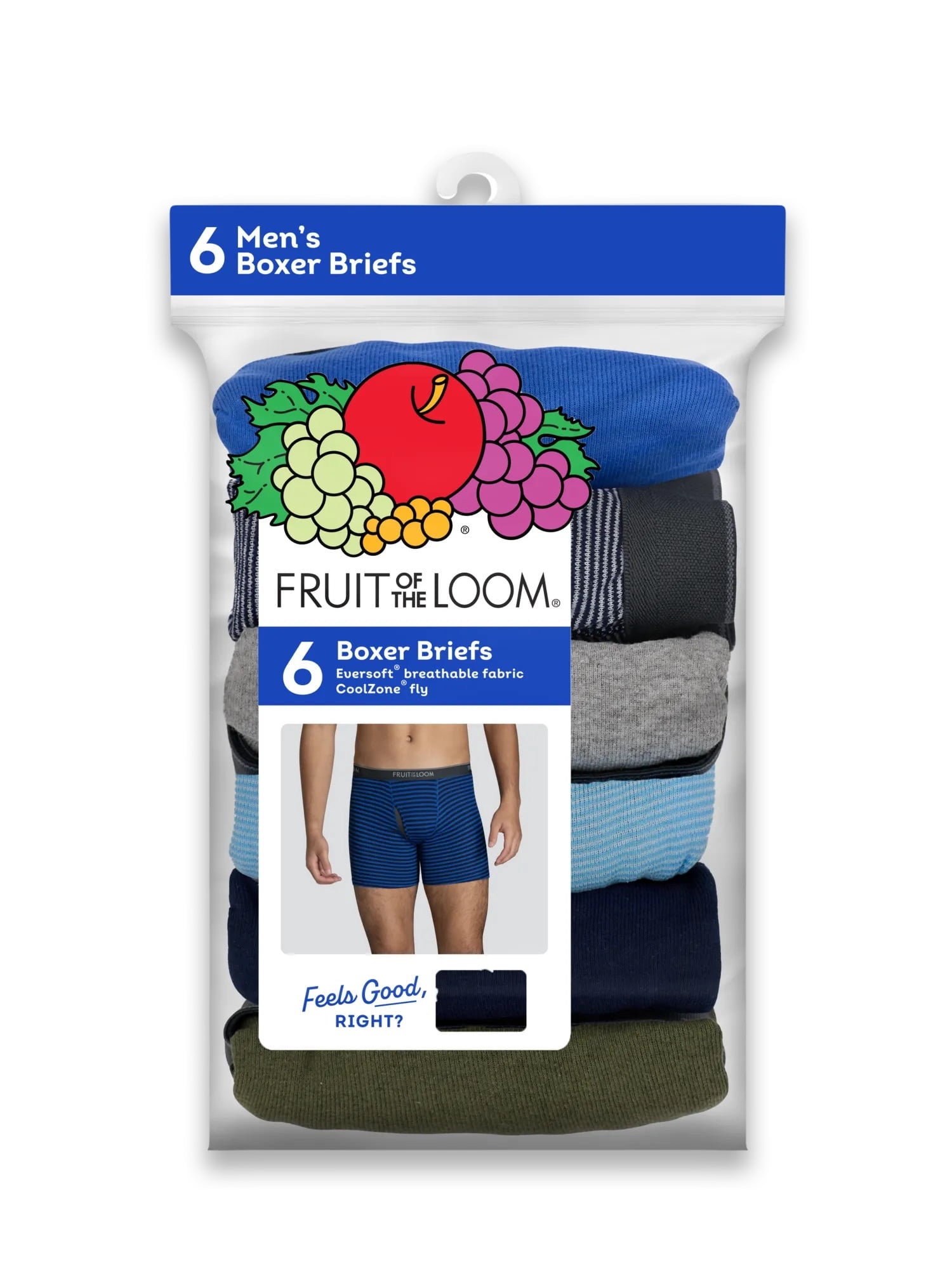 Fruit of the Loom Men's CoolZone Boxer Briefs, Moisture‑Wicking, Mesh Fly, No Ride Up, Multipacks, Sizes S-3XL