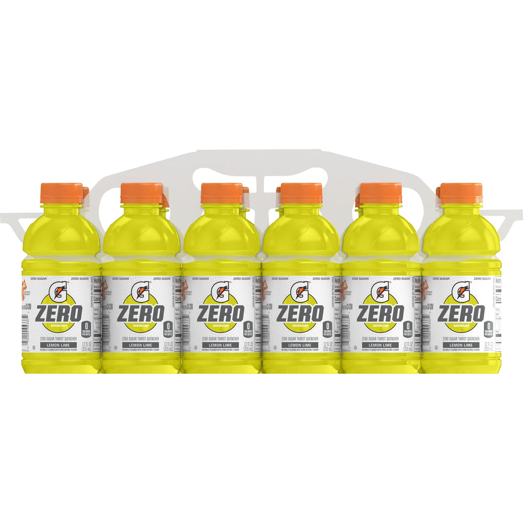 Gatorade Zero Sugar Thirst Quencher Lemon Lime Sports Drinks, 12 fl oz, 12 Count Bottles