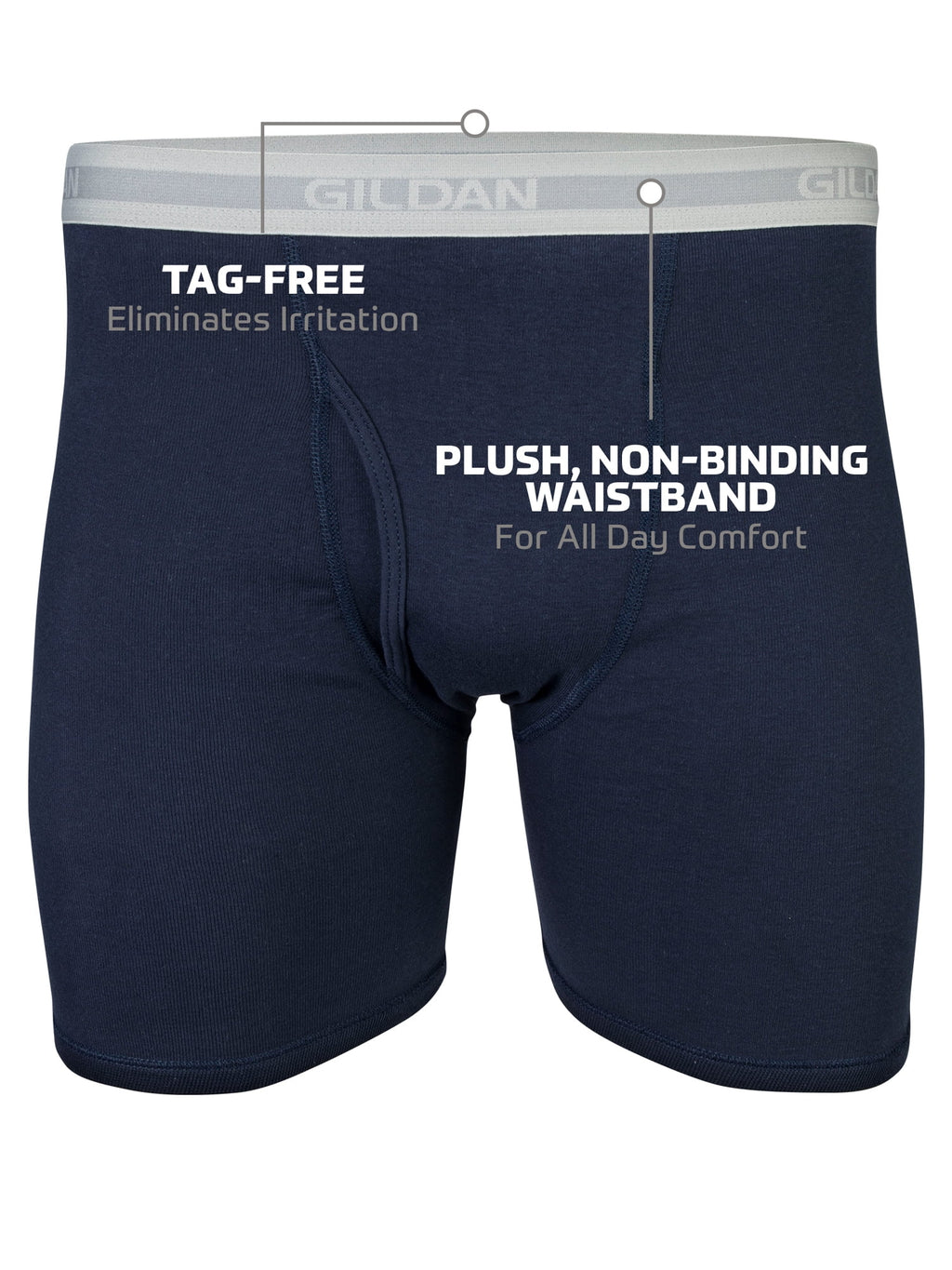 Gildan Adult Mens Boxer Briefs With Waistband, 10-Pack, Sizes S-2XL, 6" Inseam