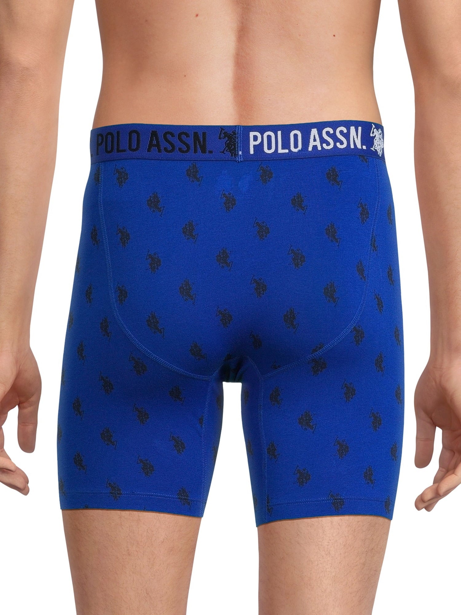 U.S. Polo Assn. Underwear Men's Cotton Stretch Mid Leg Boxer Briefs Underwear, 3-Pack