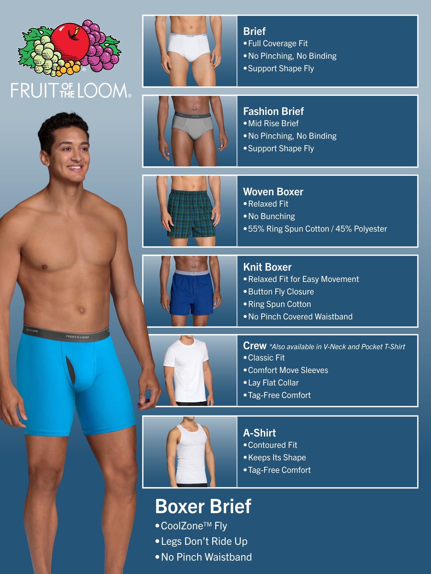 Fruit of the Loom Men's Breathable Cotton Micro-Mesh Boxer Briefs, 3-Pack