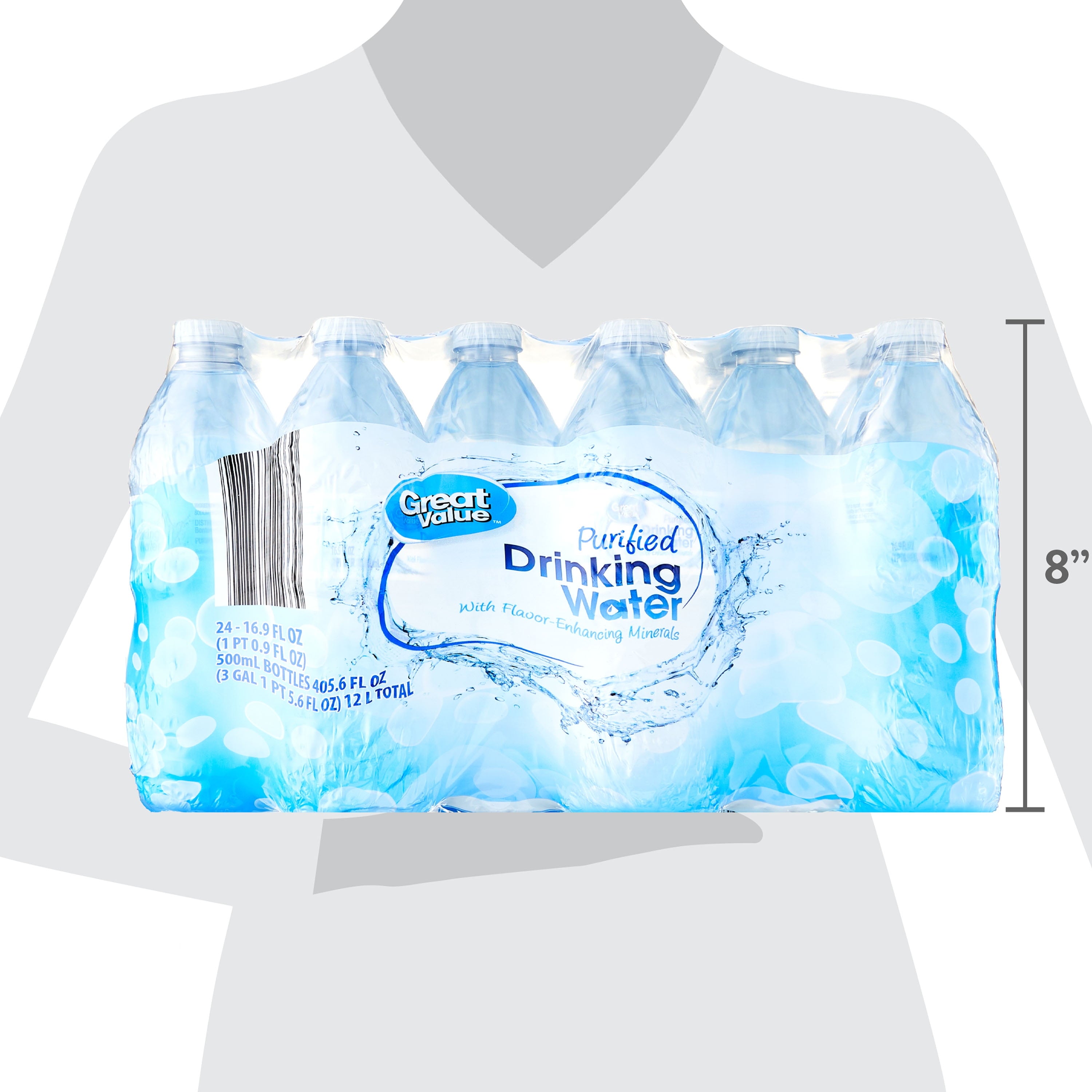 Great Value Purified Drinking Water, 16.9 fl oz Bottles, 40 Count Pack