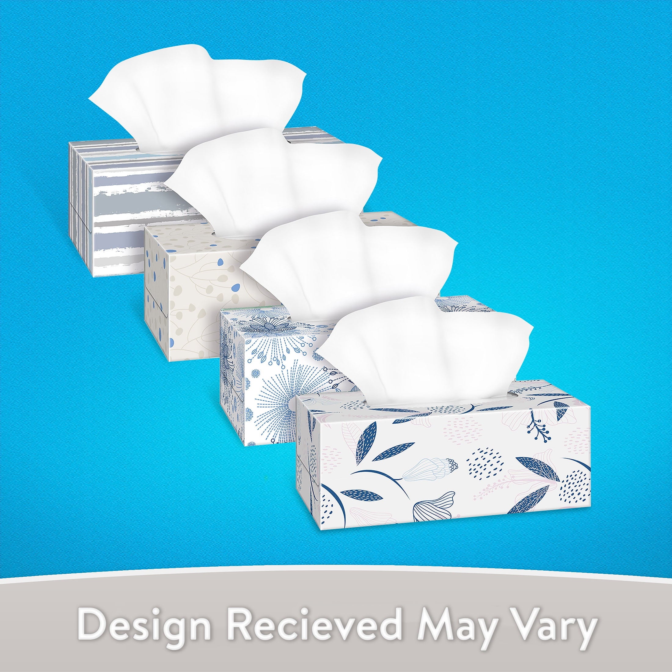 Great Value Everyday Soft Facial Tissues, 1 Flat Carton, 160 Tissues per Flat, 2-Ply, Compare to Kleenex®