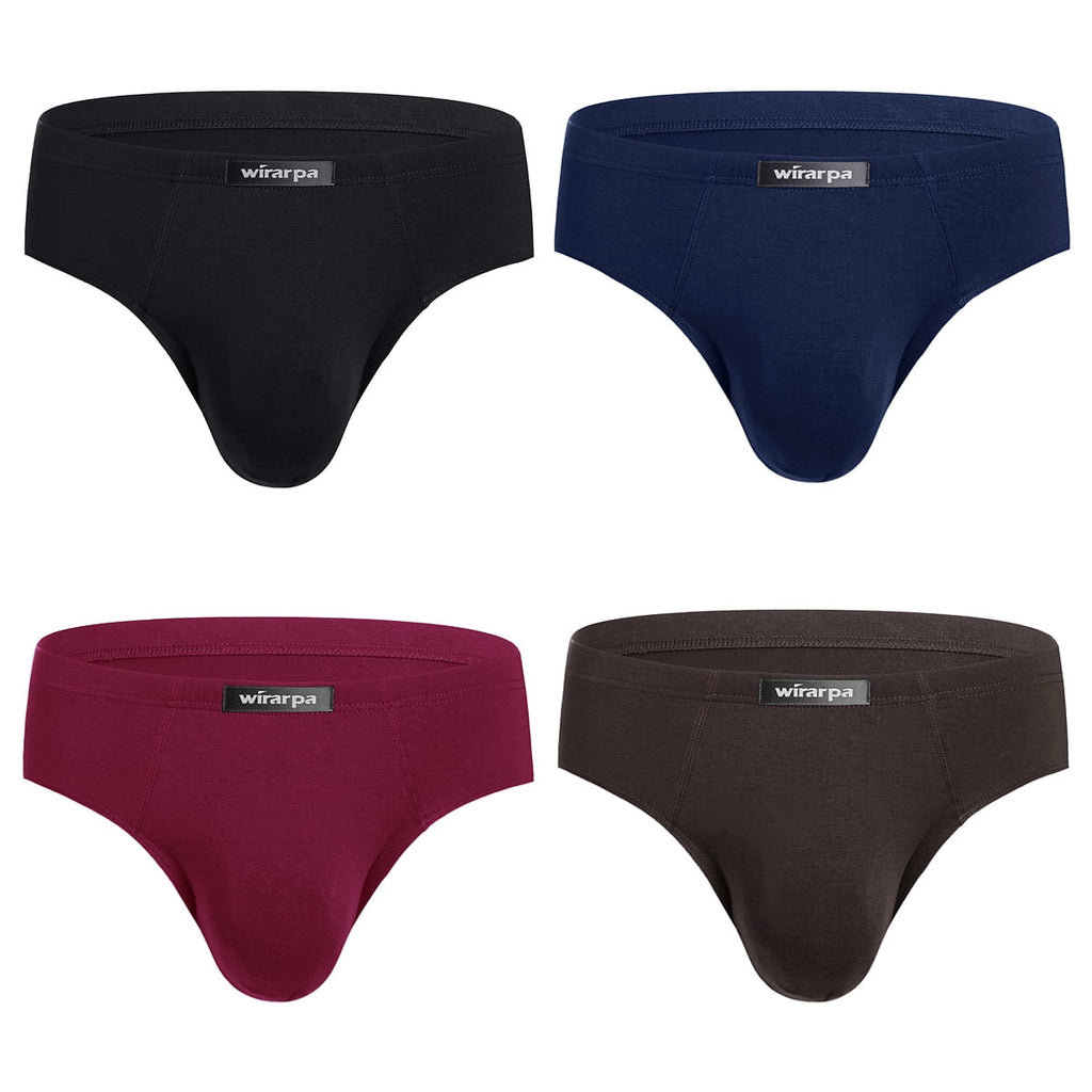 wirarpa Men's Underwear Modal Microfiber Briefs No Fly Underpants 4 Pack Sizes S-3XL