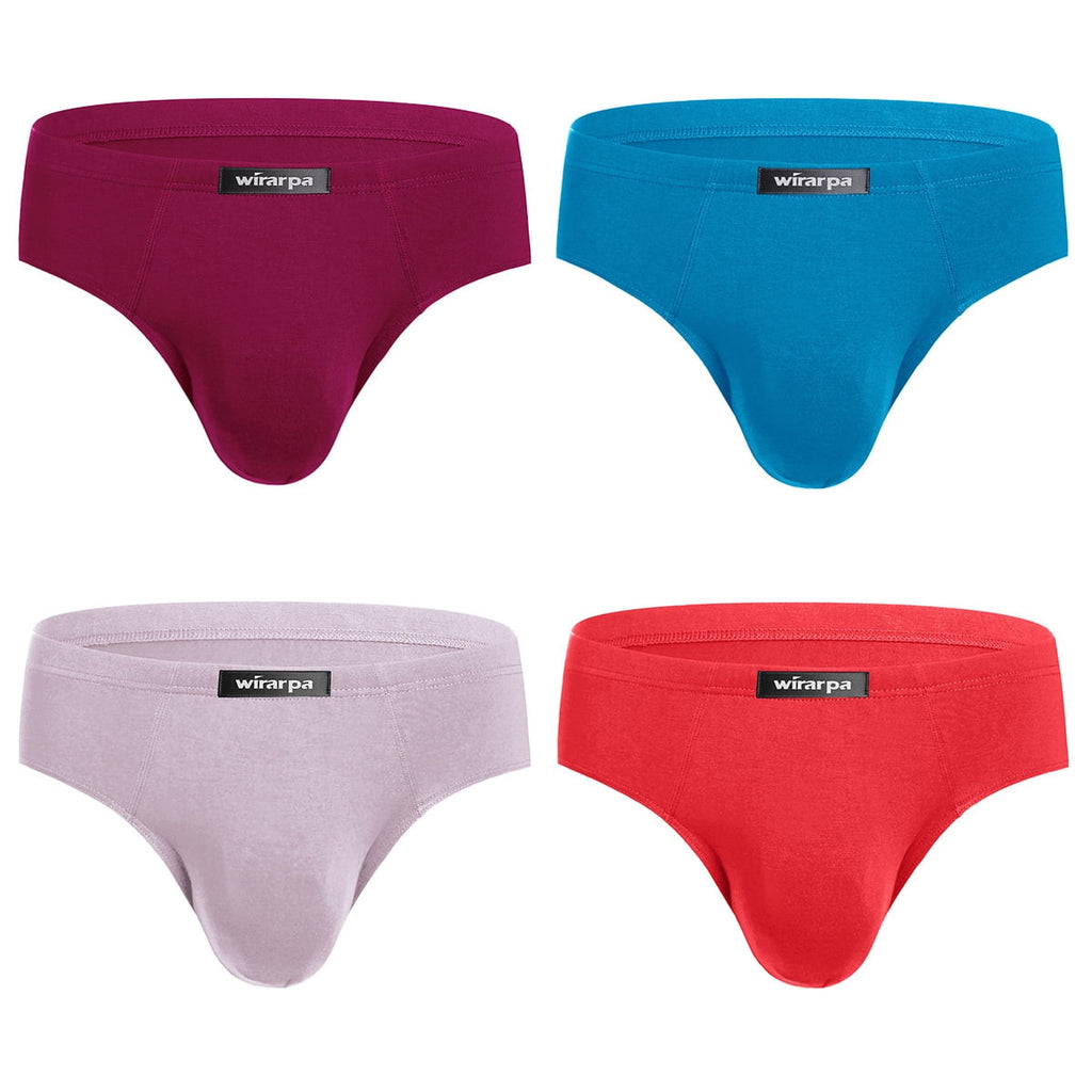wirarpa Men's Underwear Modal Microfiber Briefs No Fly Underpants 4 Pack Sizes S-3XL