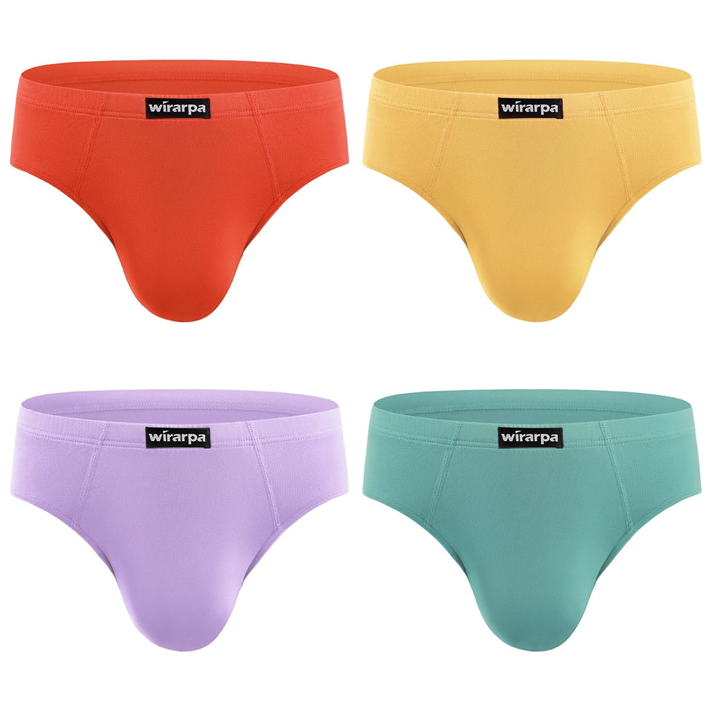 wirarpa Men's Underwear Modal Microfiber Briefs No Fly Underpants 4 Pack Sizes S-3XL