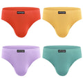wirarpa Men's Underwear Modal Microfiber Briefs No Fly Underpants 4 Pack Sizes S-3XL