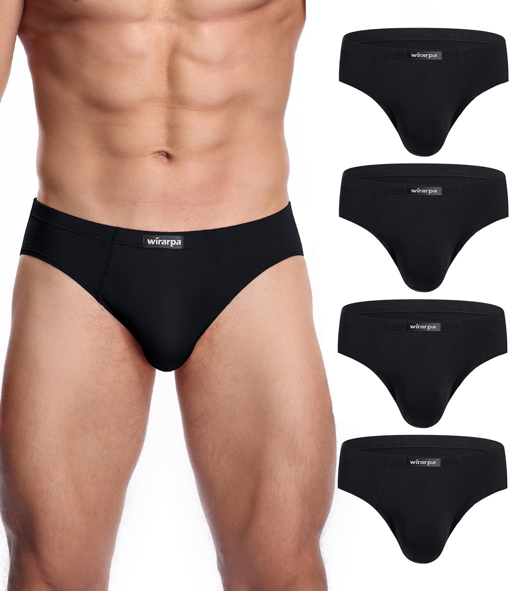 wirarpa Men's Underwear Modal Microfiber Briefs No Fly Underpants 4 Pack Sizes S-3XL